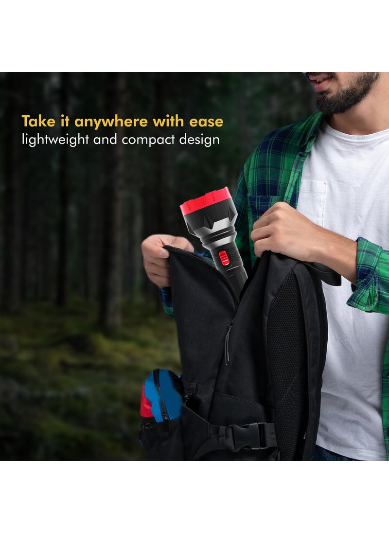 WIPRO wipro Luster 3W Led Bright Rechargeable Torch Emergency Torch Light Li Ion Battery Red and Black ABS Pack of 1  - Image 4