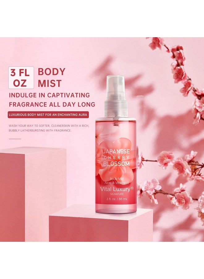 Vital Luxury Bath and Body Gift Set for Women & Girls, Japanese Cherry Blossom Spa Set With Natural Extracts-Shower Gel, Body Lotion, Body Mist, Body Care Travel Set for Birthday Mother's Valentine's Day Gifts - Image 4
