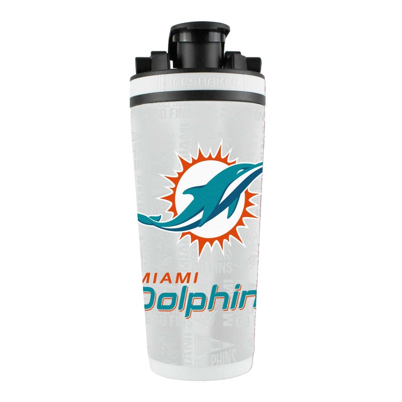 WinCraft Miami Dolphins 26oz 4D Stainless Steel Ice Shaker Bottle