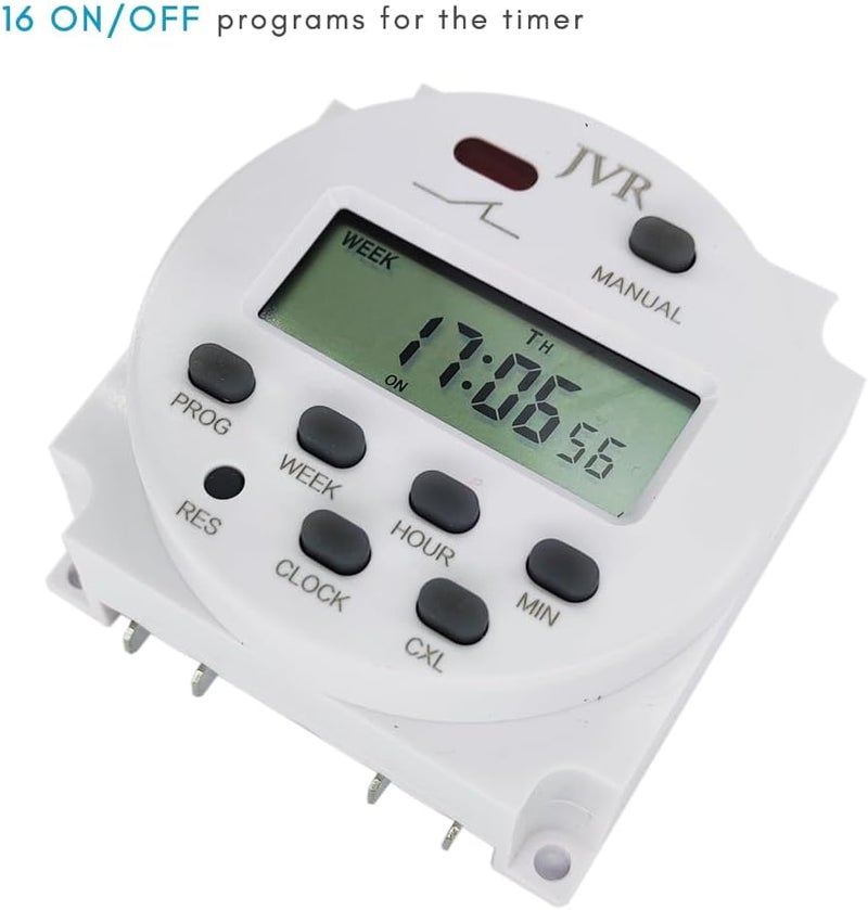 JVR 12V Timer Switch - Programmable, DC/AC/Solar Battery Powered | 12 Volt Timer Relay - Image 4