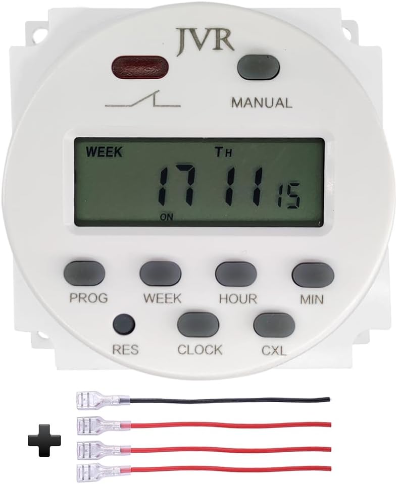 JVR 12V Timer Switch - Programmable, DC/AC/Solar Battery Powered | 12 Volt Timer Relay - Image 1
