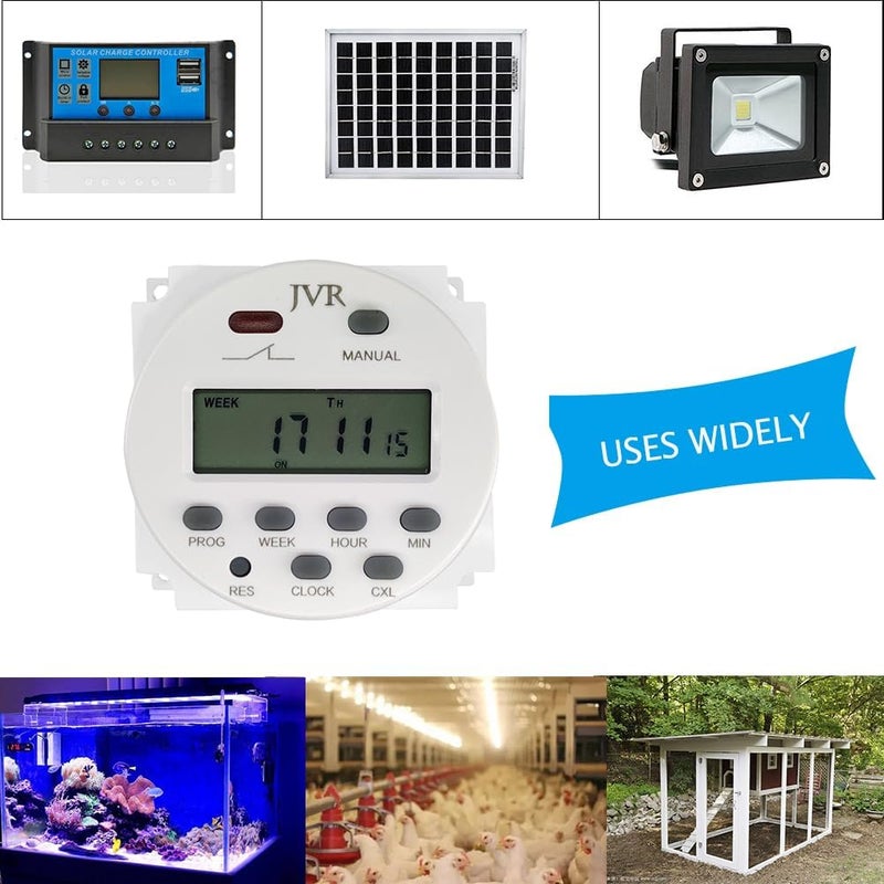 JVR 12V Timer Switch - Programmable, DC/AC/Solar Battery Powered | 12 Volt Timer Relay - Image 2