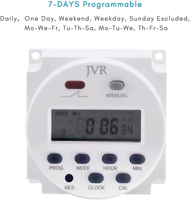 JVR 12V Timer Switch - Programmable, DC/AC/Solar Battery Powered | 12 Volt Timer Relay - Image 3