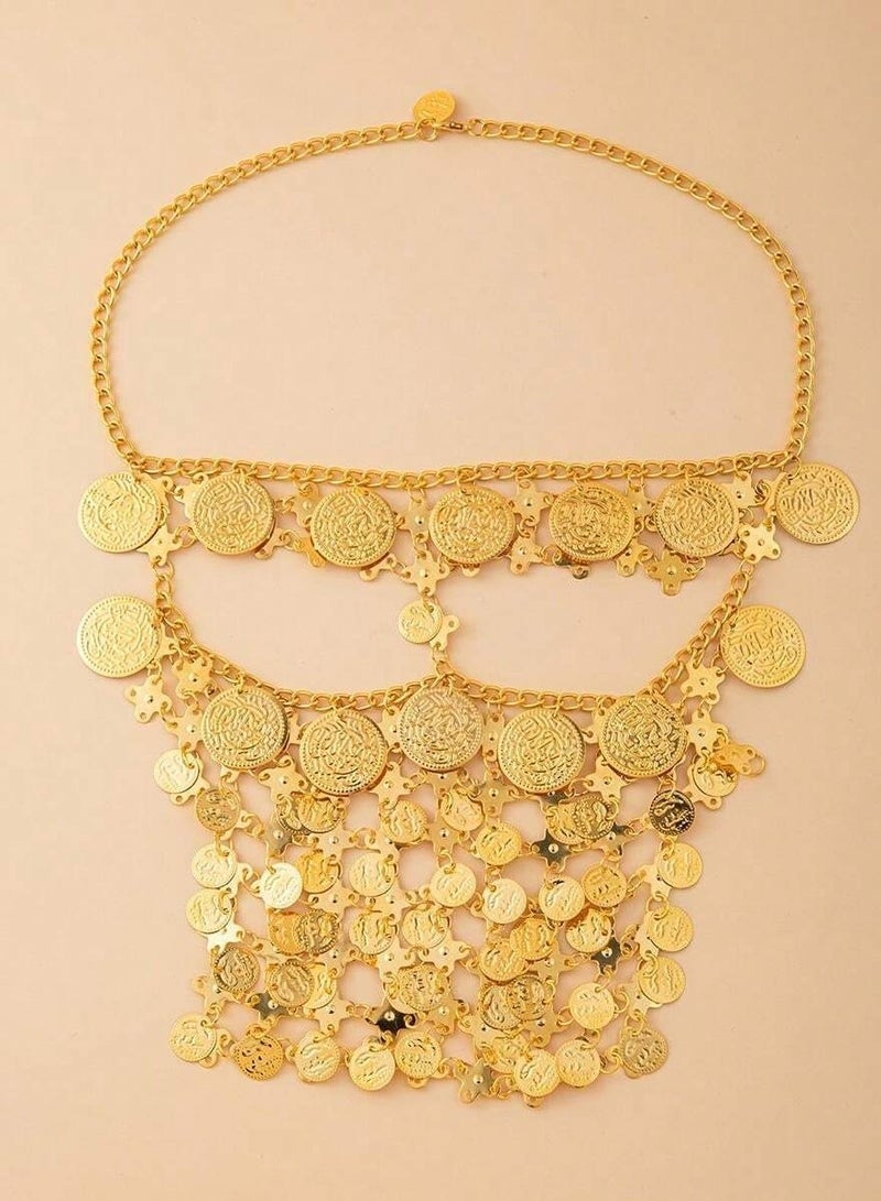 A high-quality face accessory to celebrate Founding Day, Saudi National Day, and all special occasions, with a golden coin design - Image 3