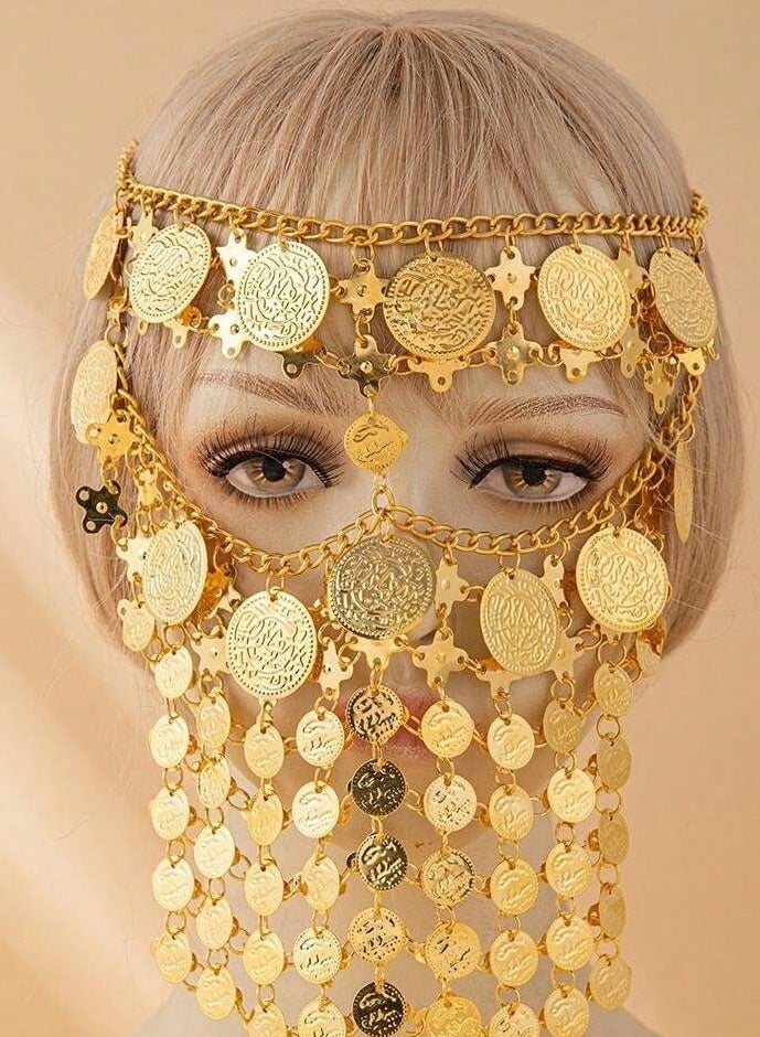 A high-quality face accessory to celebrate Founding Day, Saudi National Day, and all special occasions, with a golden coin design - Image 5