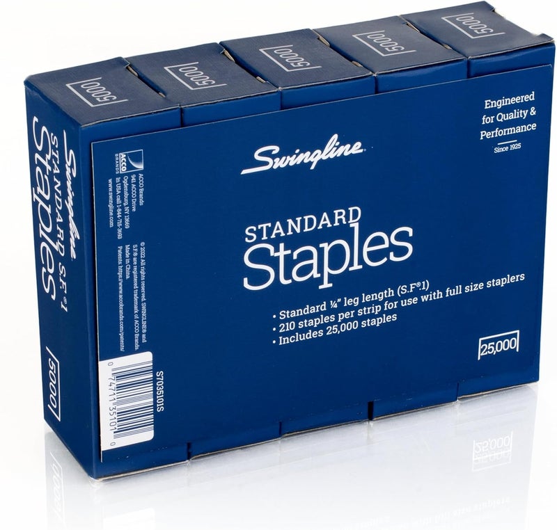 Swingline Staples, Standard, 1/4 inches Length, 210/Strip, 5000/Box, 5 Pack (35101) Field tested quality - Image 2