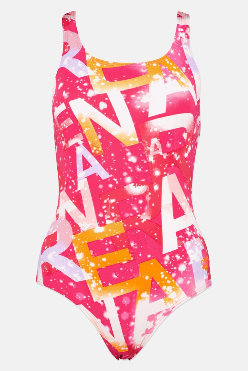 arena Women Allover Print One Piece Swimsuit, Multicolor - Image 1