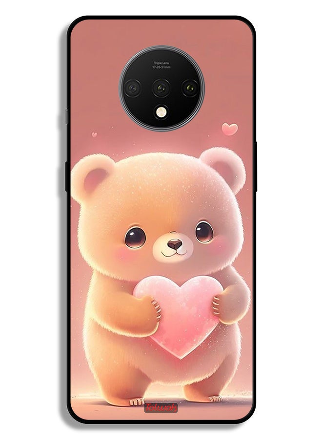 Tolwak OnePlus 7T Protective Case Cover Cute Little Panda Holding Heart - Image 2