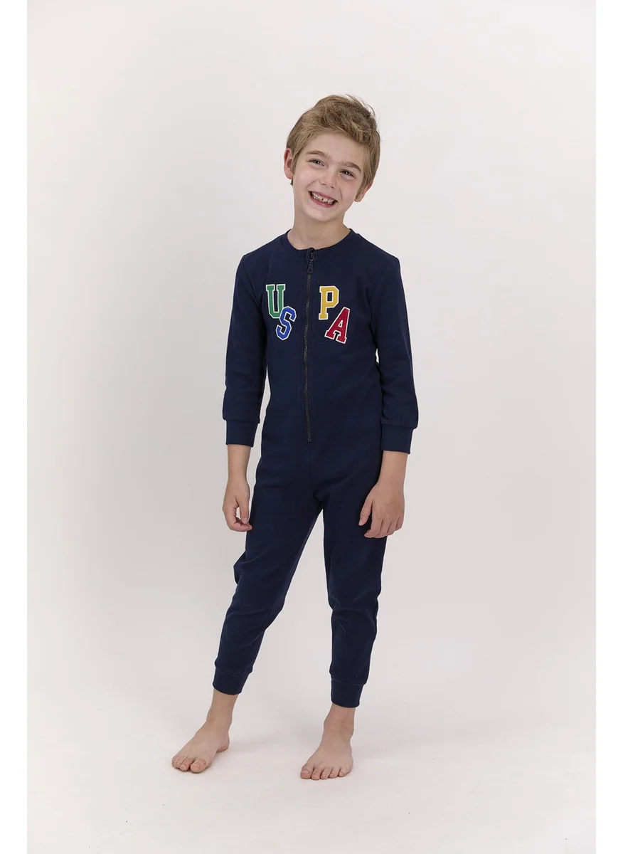 U.S. Polo Assn. U.S.Polo Assn Licensed Navy Blue Boy's Long Sleeve Jumpsuit