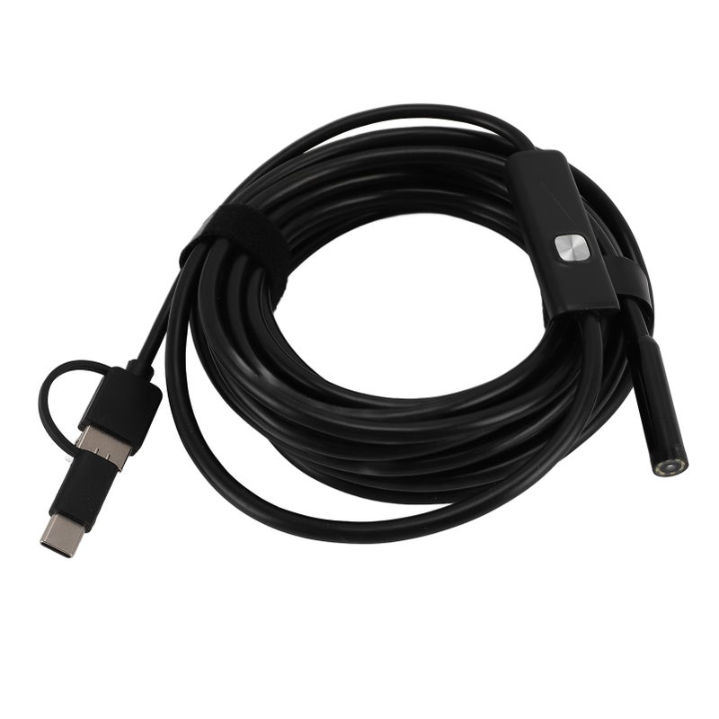 كاميرا منظار USB C مع ضوء LED قابل للتعديل 8 مم 1200 بكسل، منظار بمعالجة صورة (بورسكوب) مع كاميرا ثعبانية مقاومة للماء IP68، كاميرا فحص USB - Image 3