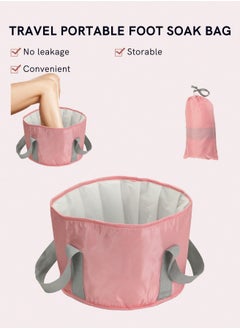 KHAJUL Portable Travel Foot Tub, Thickened Thermal Pink  - Image 4