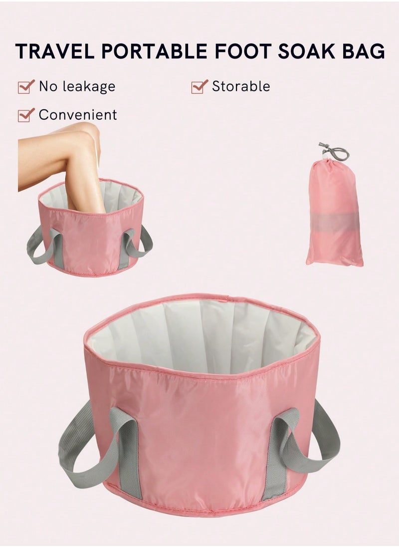 Portable Travel Foot Tub, Thickened Thermal Pink