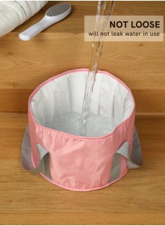 KHAJUL Portable Travel Foot Tub, Thickened Thermal Pink  - Image 5