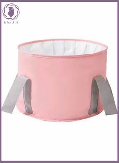 KHAJUL Portable Travel Foot Tub, Thickened Thermal Pink  - Image 1