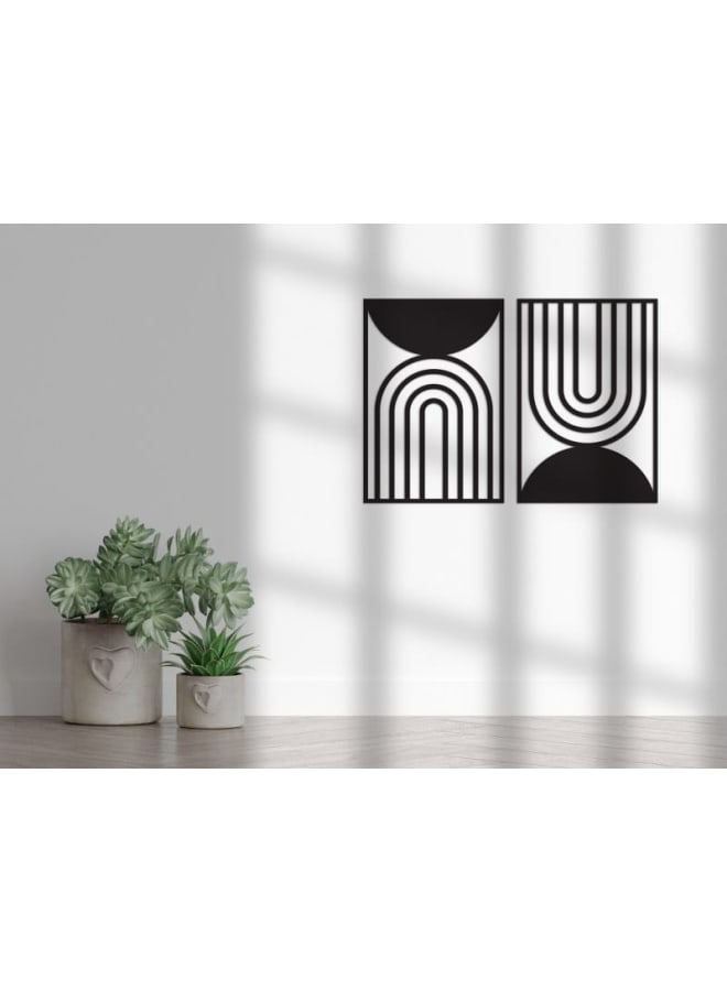 Home Gallery Set Of 2 Boho Geometric Abstract Wall Art - Image 2