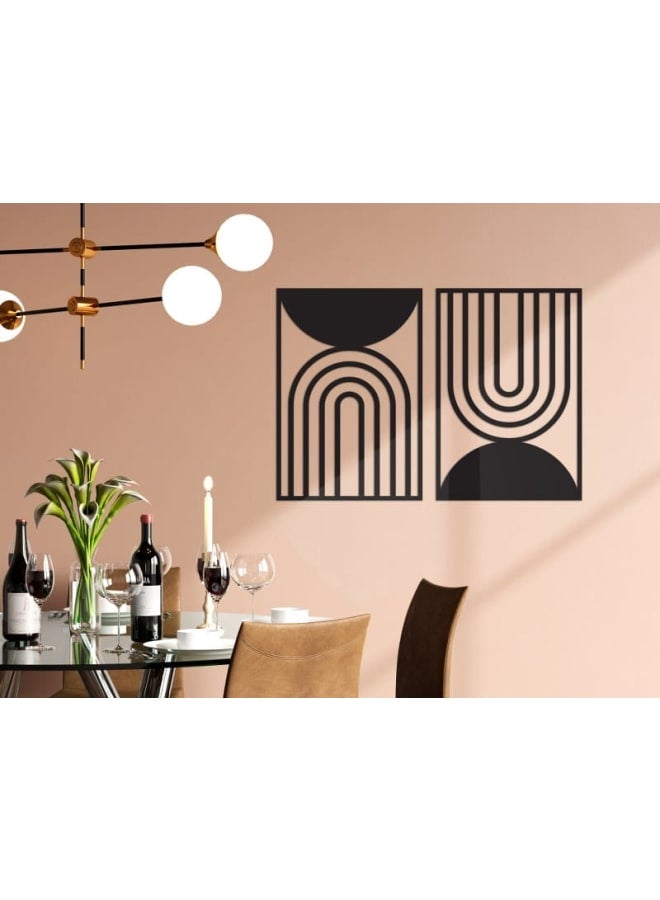 Home Gallery Set Of 2 Boho Geometric Abstract Wall Art - Image 3