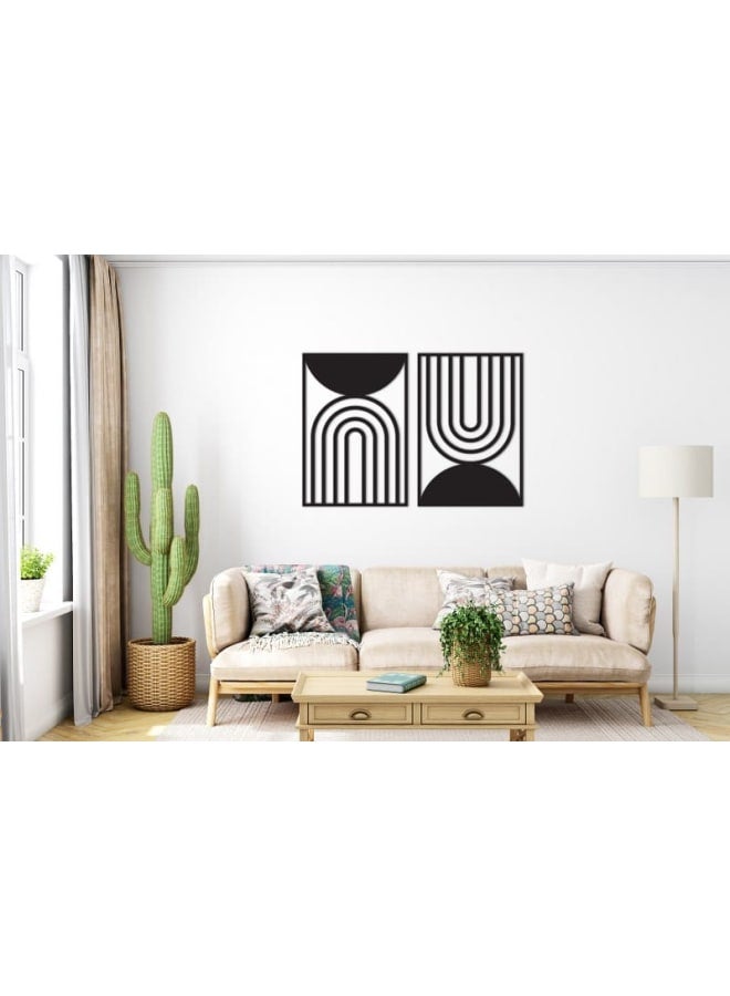 Home Gallery Set Of 2 Boho Geometric Abstract Wall Art - Image 1