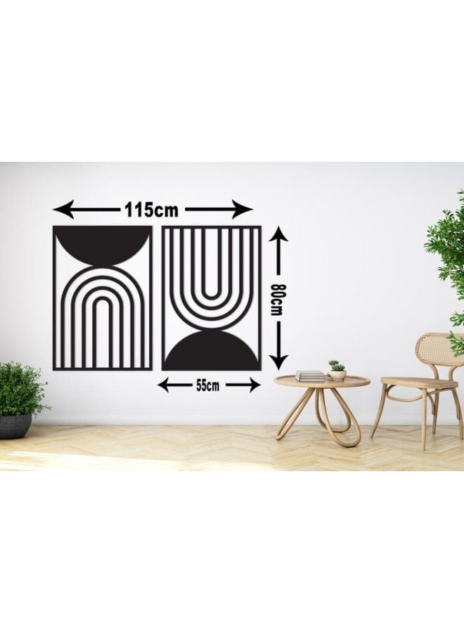 Home Gallery Set Of 2 Boho Geometric Abstract Wall Art - Image 4