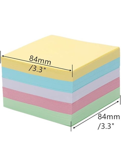 Non-Stick Note Pads 500 Sheets Blank Colorful Paper Memo Pads Refill Reminder Notes for Taking Notes