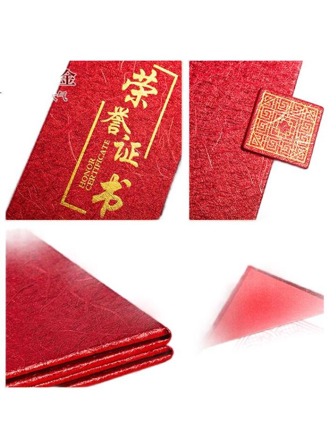 Kingdee Single 12K Honor Certificate Award Three-Fold Page Design With Special Paper Cover And Inner Core Printing Template - Image 2