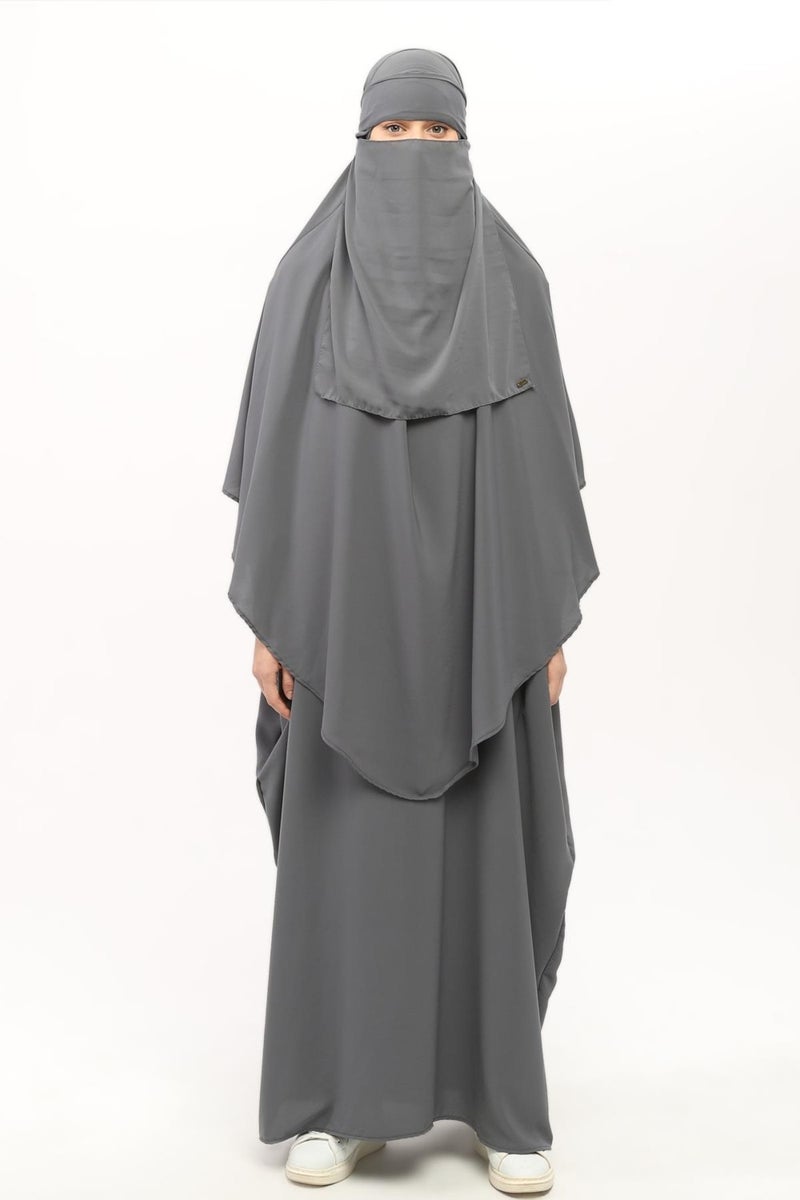 Sultanbas Nikapli Chador Jilbab Khimar Abaya Elastic Sleeve Judge Collar Veiled Abaya Medina Silk