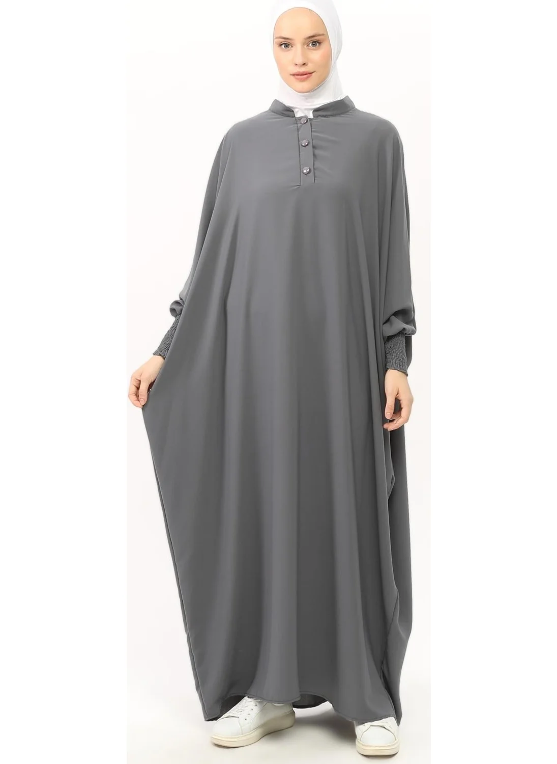 Altobeh Sultanbas Nikapli Chador Jilbab Khimar Abaya Elastic Sleeve Judge Collar Veiled Abaya Medina Silk