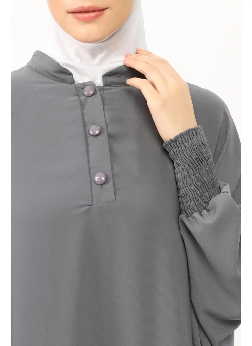 Altobeh Sultanbas Nikapli Chador Jilbab Khimar Abaya Elastic Sleeve Judge Collar Veiled Abaya Medina Silk