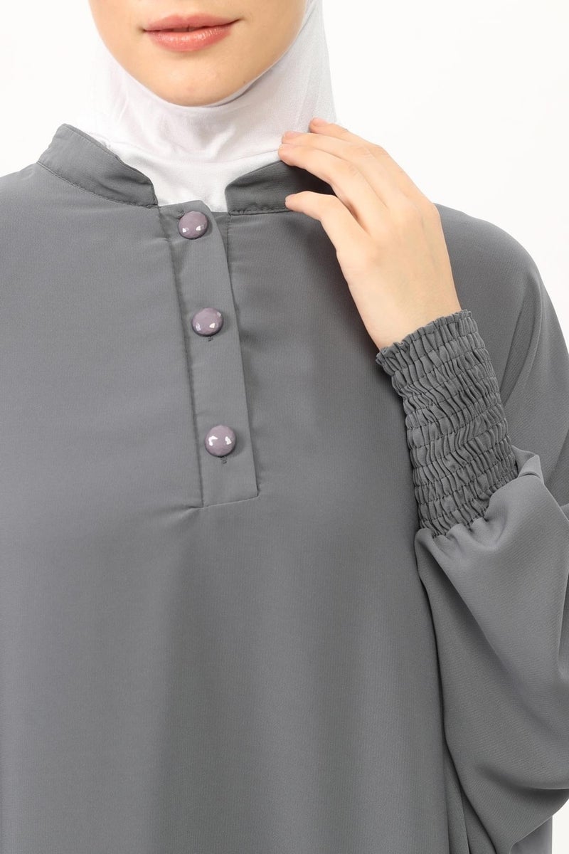 Sultanbas Nikapli Chador Jilbab Khimar Abaya Elastic Sleeve Judge Collar Veiled Abaya Medina Silk