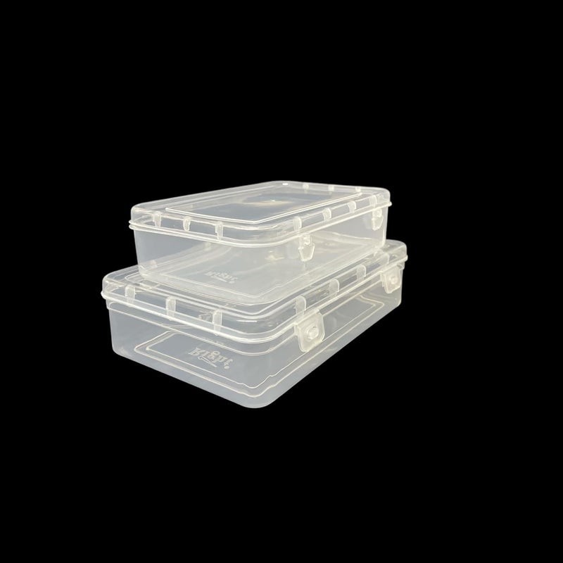 URBAA Small Storage Boxes container with Lock Lid Jewellery Case OrganiserPUREPACK445512 Size No 44 55 Clear 165 x 11 x 45 Cm Clear 195 x 13 x 5 Cm Set of 12 Rectangular - Image 5