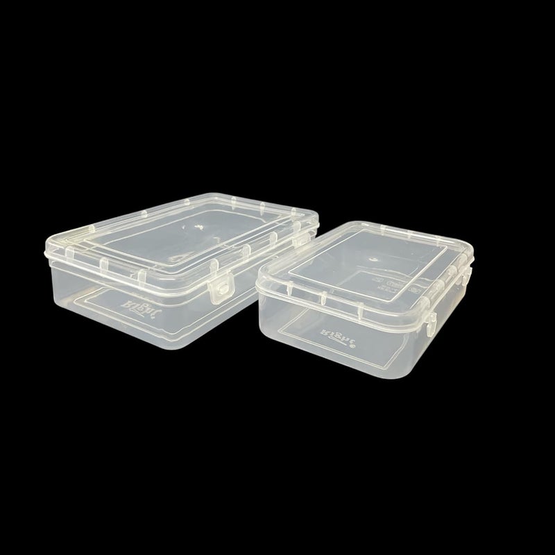 URBAA Small Storage Boxes container with Lock Lid Jewellery Case OrganiserPUREPACK445512 Size No 44 55 Clear 165 x 11 x 45 Cm Clear 195 x 13 x 5 Cm Set of 12 Rectangular - Image 4