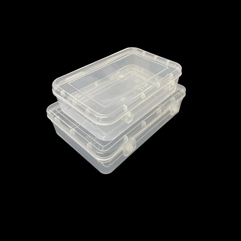 URBAA Small Storage Boxes container with Lock Lid Jewellery Case OrganiserPUREPACK445512 Size No 44 55 Clear 165 x 11 x 45 Cm Clear 195 x 13 x 5 Cm Set of 12 Rectangular - Image 3