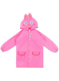 TREYO Cute Cartoon Raincoat for Kids – Waterproof and Breathable Girls’ Hooded Poncho, Durable Outdoor Rain Suit（pink rabbit ）  - Image 2