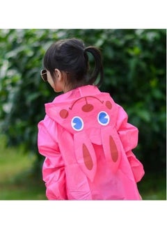 TREYO Cute Cartoon Raincoat for Kids – Waterproof and Breathable Girls’ Hooded Poncho, Durable Outdoor Rain Suit（pink rabbit ）  - Image 4