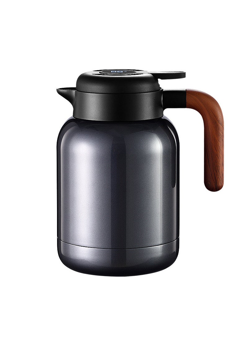 Generic - 316 stainless steel stewed teapot thermos pot Miso old white tea tangerine peel stewed pot stewed pot Shangming coffee pot thermos Classical ash 1100ml (independent tea warehouse) - Image 1