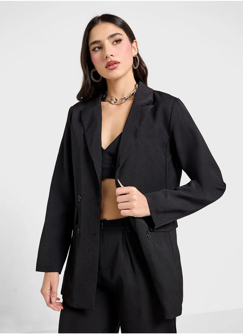 Ginger Oversize Boyfriend Blazer & Wide Leg Pant Co-Ord Set