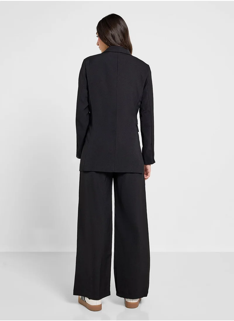 Ginger Oversize Boyfriend Blazer & Wide Leg Pant Co-Ord Set