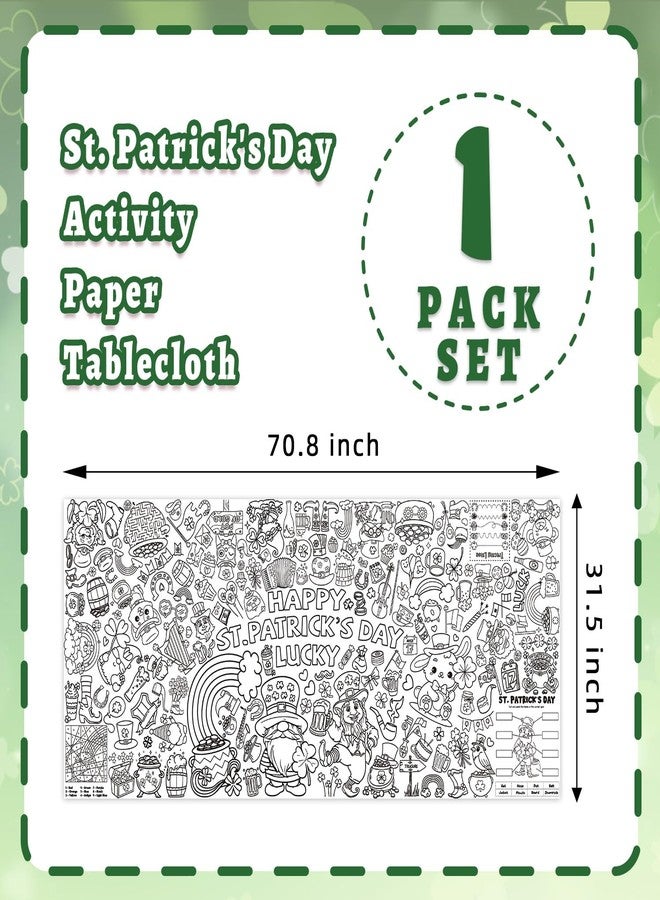 Actilize St. Patrick's Day Coloring Poster, 32 x 71 Inch Versatile Paper Coloring Tablecloth, St Pattys Day Crafts, Party Decorations - Image 2