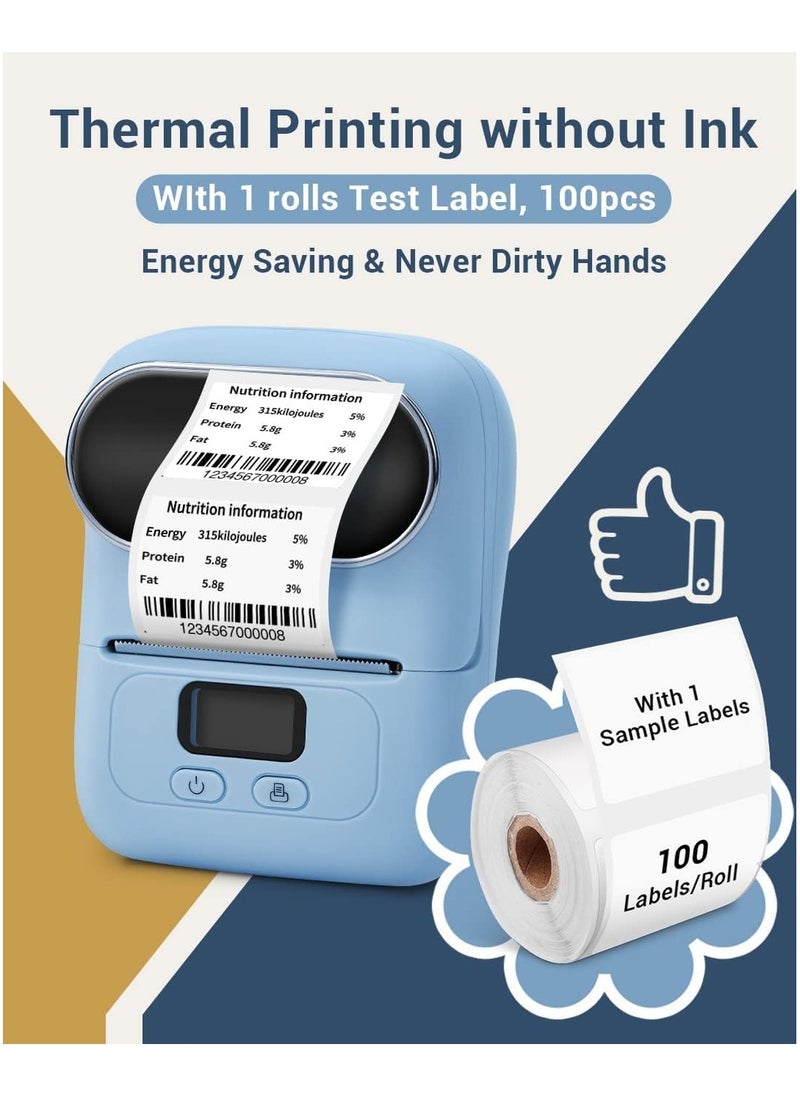 phomemo - M110 Label Maker Machine with 50mm Print Width, Portable Bluetooth Thermal Label Printer, Barcode Printer for Clothing, Jewelry, Retail, Mailing, Compatible with Android IOS System (Blue) - Image 1