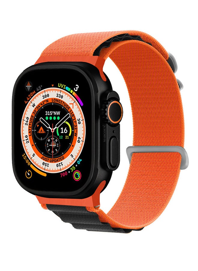 Replacement Band for Apple Watch Band 49mm 46mm 45mm 44mm - Alpine Loop Band for Women Men - Adjustable With Metal G-Hook Strap For iWatch Ultra Series SE 8/7/6/5/4/3/2/1 - Black Orange - Image 5