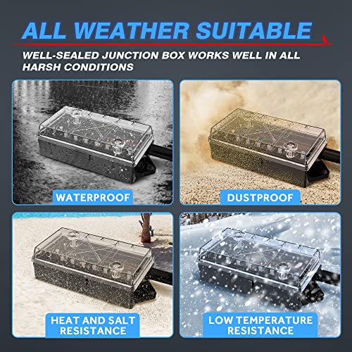 MICTUNING Heavy Duty 7 Way Trailer Cord Plug Connector with Transparent Cover 7 Gang Junction Box 8 Feet, Weatherproof - Image 5