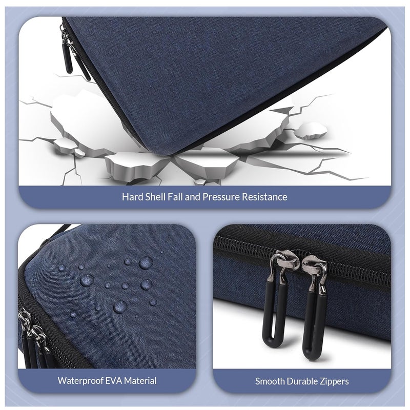 GadgetBite Hard Travel Electronic Organizer EVA Case for MacBook Power Adapter Chargers Cables Power Bank Magic Mouse Hard Drive USB Flash Disk SD Card Small Portable Accessories Bag -Blue - Image 4