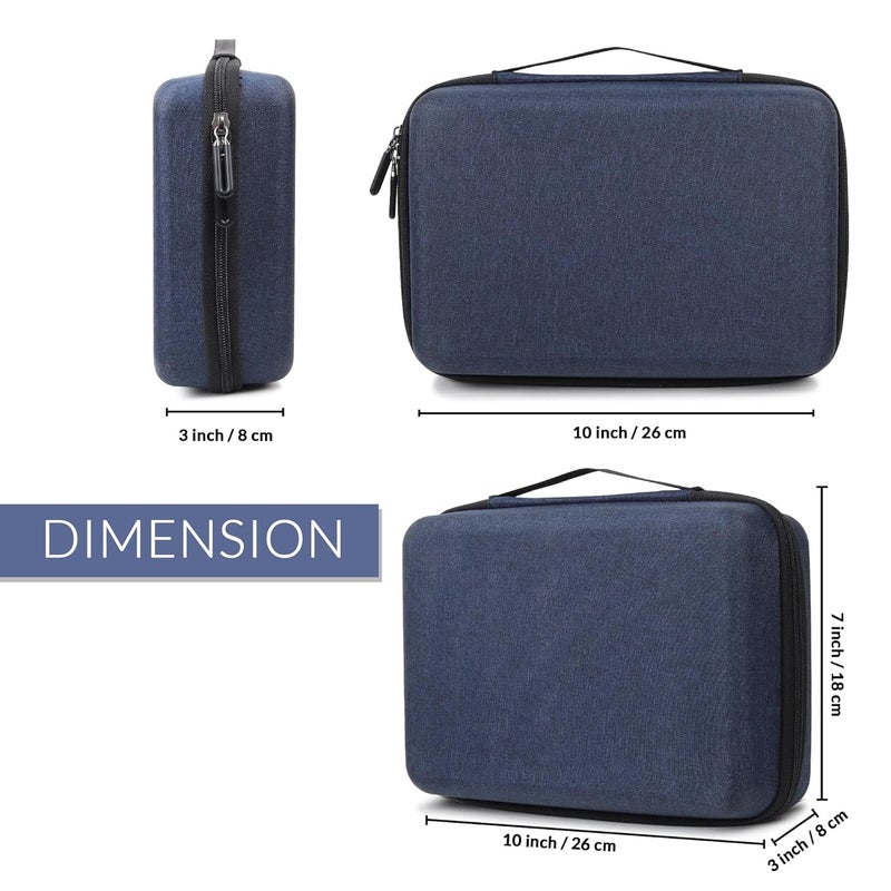GadgetBite Hard Travel Electronic Organizer EVA Case for MacBook Power Adapter Chargers Cables Power Bank Magic Mouse Hard Drive USB Flash Disk SD Card Small Portable Accessories Bag -Blue - Image 5
