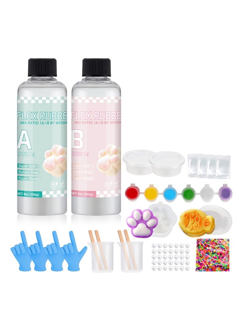 ايكانبو مجموعة تابا سكويشي، 48 قطعة من مجموعة صنع تابا سكويشي مع هدية، 500 مل من خليط راتنجات الإيبوكسي بنسبة 1:1 AB، قالب تابا سكويشز لصنع سكويشيز خاص بك، عبوة تابا سكويشيز لتخفيف التوتر - Image 1