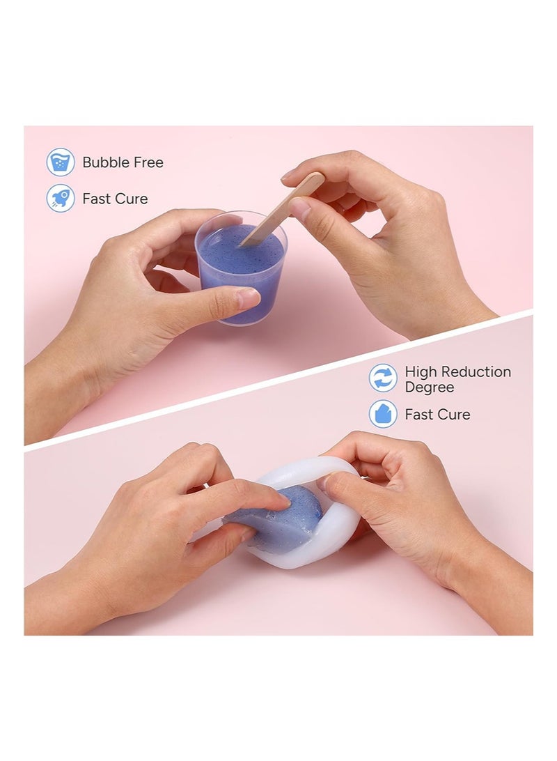 ايكانبو مجموعة تابا سكويشي، 48 قطعة من مجموعة صنع تابا سكويشي مع هدية، 500 مل من خليط راتنجات الإيبوكسي بنسبة 1:1 AB، قالب تابا سكويشز لصنع سكويشيز خاص بك، عبوة تابا سكويشيز لتخفيف التوتر - Image 3