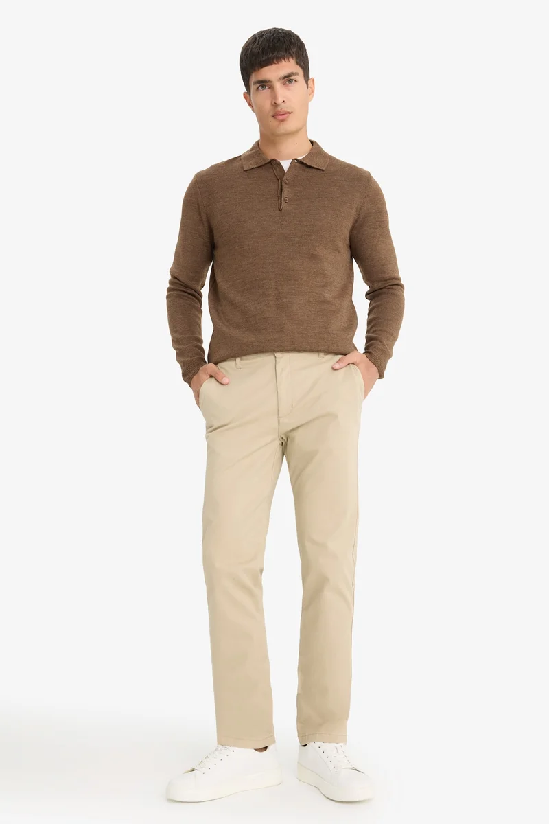 Defacto  Regular Fit Pocketed Straight Leg Chino Pants for Men | Best Price UAE