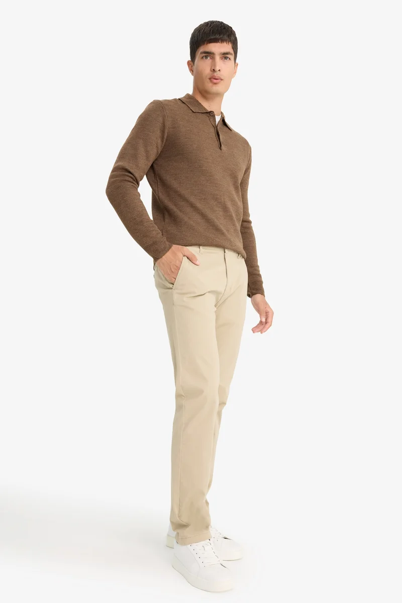 Defacto  Regular Fit Pocketed Straight Leg Chino Pants for Men | Best Price UAE