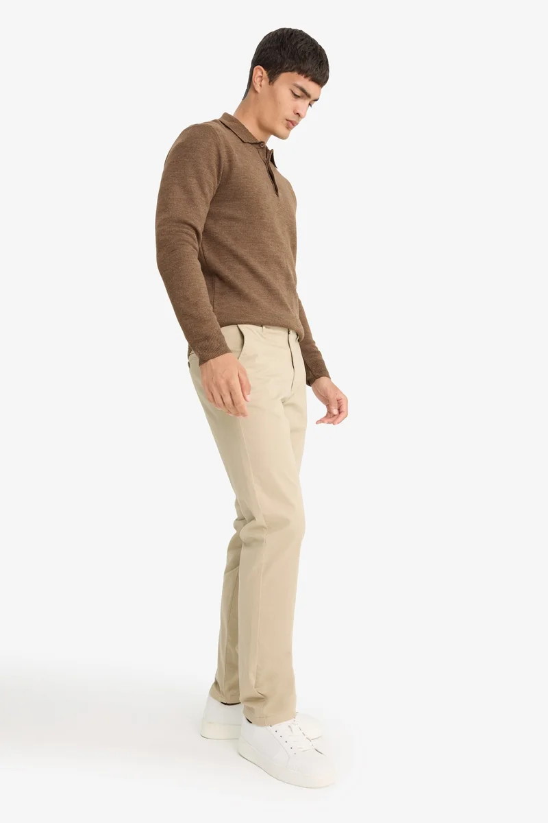 Defacto  Regular Fit Pocketed Straight Leg Chino Pants for Men | Best Price UAE