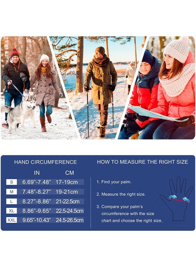 قفازات شتوية، قفازات للجري، مقاومة للماء وشاشة تعمل باللمس، حرارية للجري، للرجال والنساء، قفاز بشاشة لمس، قفازات دافئة للطقس البارد، مناسبة للعمل في المجمد، مثالية للجري، القيادة، ركوب الدراجات، المشي لمسافات طويلة، الألعاب، مقاومة للرياح، هدايا دافئة للرجال والنساء (المقاس L، أسود) - Image 2