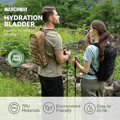 MARCHWAY 2L/2.5L/3L TPU Hydration Bladder, Ultra Durable Water Reservoir Bag with Insulated Tube for Hydration Pack for Cycling, Hiking, Running, Climbing, Biking (3L Blue 100oz) - Image 2