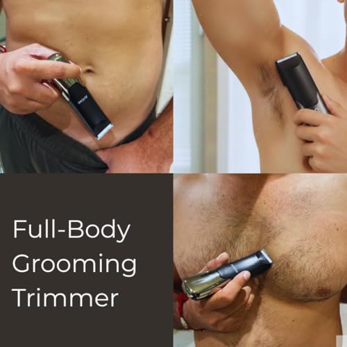 Airluxe Body Hair Trimmer for Men | No Nicks Pubic & Private Parts Groomer | Ceramic Blade Ball Trimmer | IPX7 Fully Waterproof Wet/Dry | 120 Min Runtime | Manscaping Body Groomer - Image 2
